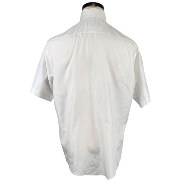 Vintage 80s Challenger Mens White Short Sleeve Button-Up Shirt Size 16 Medium - Picture 3 of 8